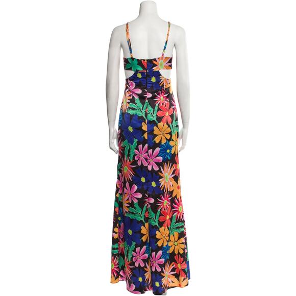 PatBo NWT Aster Cut Out Maxi Dress in Multi-Color Black Floral - Picture 6 of 6